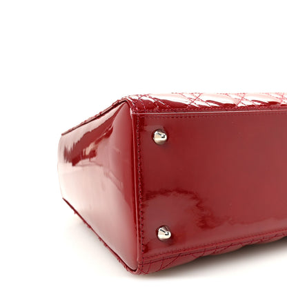 Patent Cannage Medium Lady Dior Red