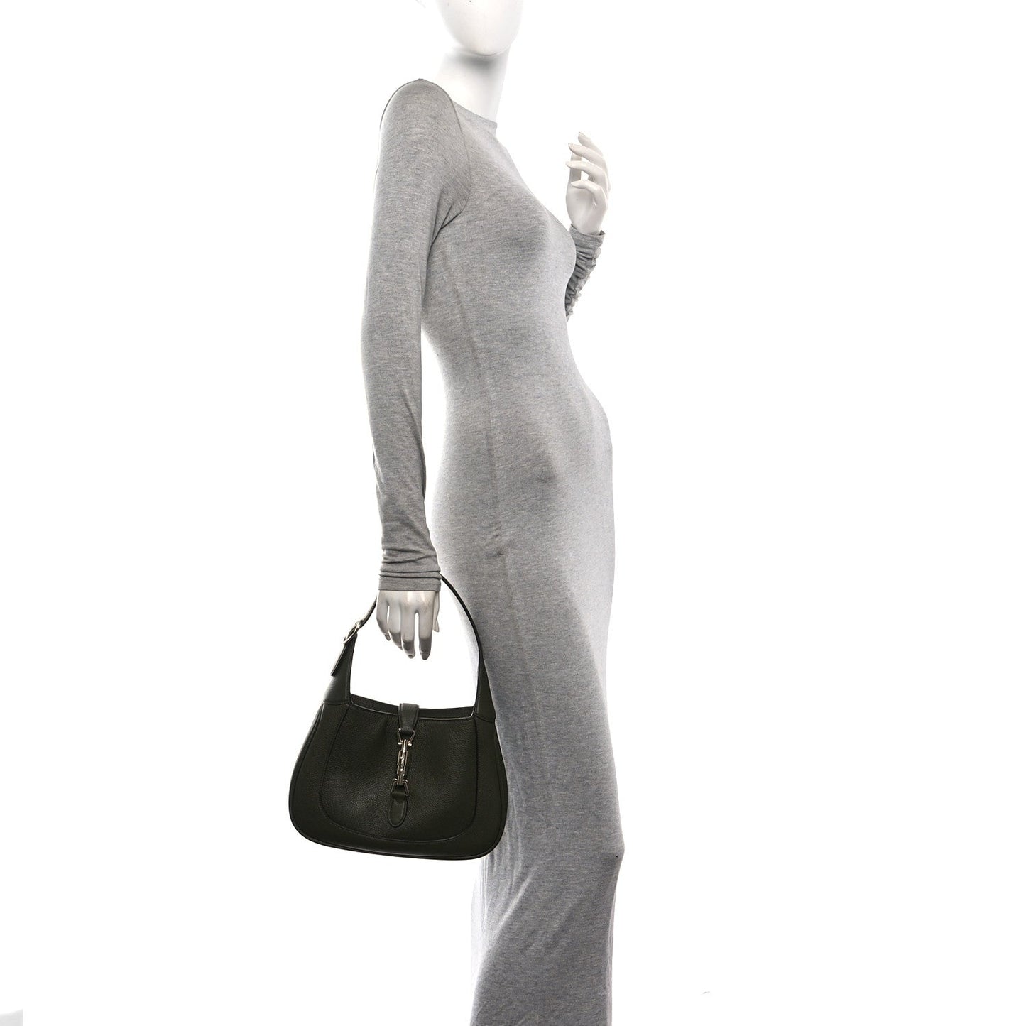 Grand Prix Calfskin Web Medium Jackie 1961 Hobo Dark Green