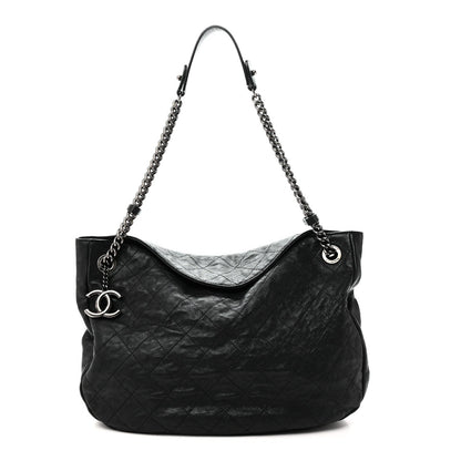 Caviar Quilted Simply CC Hobo Black