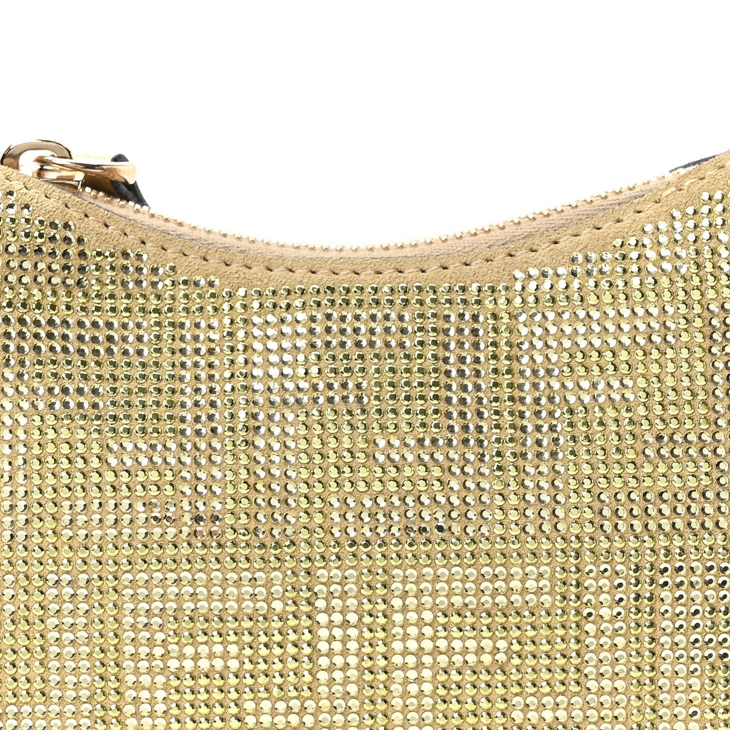 Crystal Vitello Laminato Suede FF Nano Fendigraphy Hobo Bag Platino