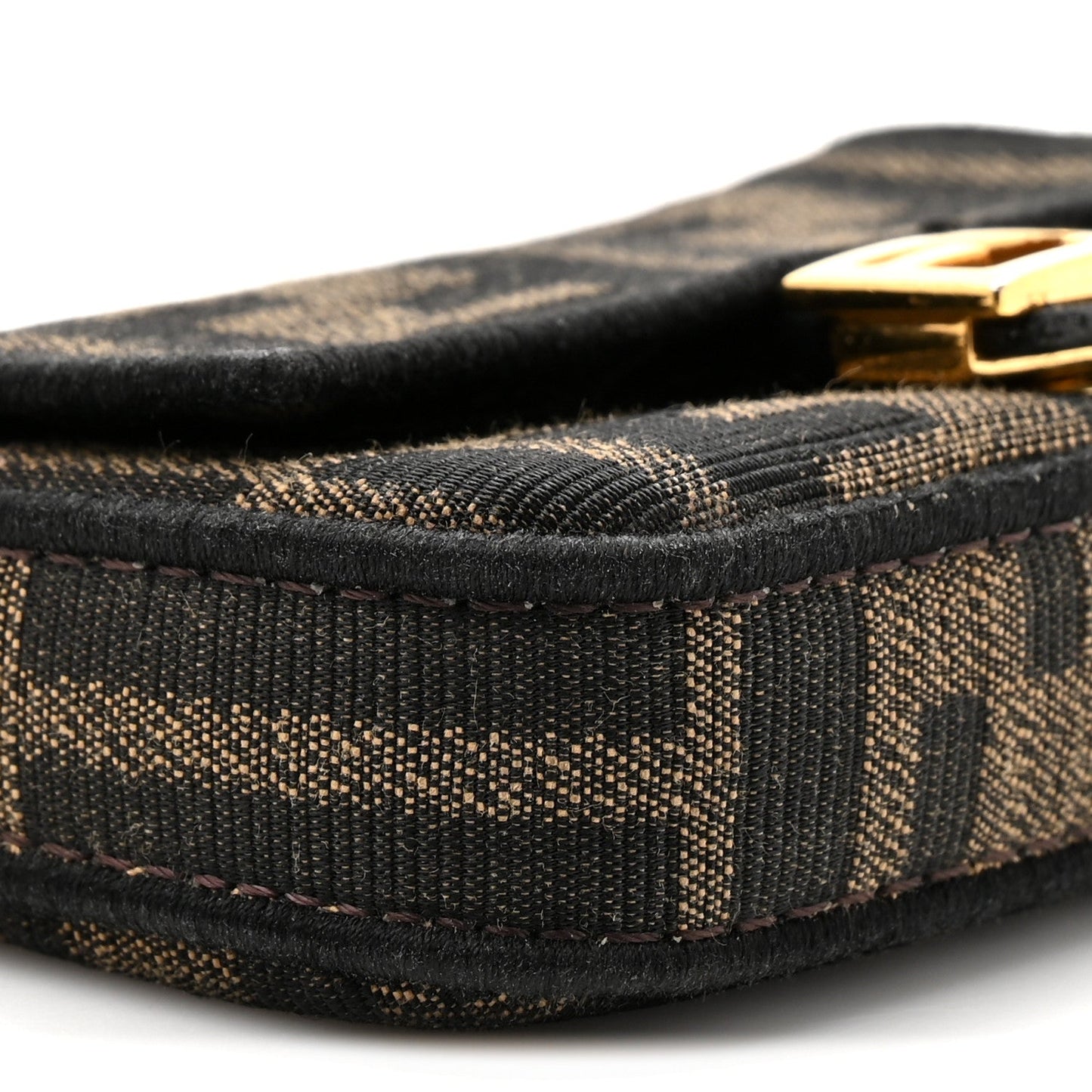 Fabric Jacquard FF 1974 Nano Baguette Charm Tobacco Moro Black