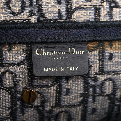 Oblique Embroidered Saddle Bag Blue