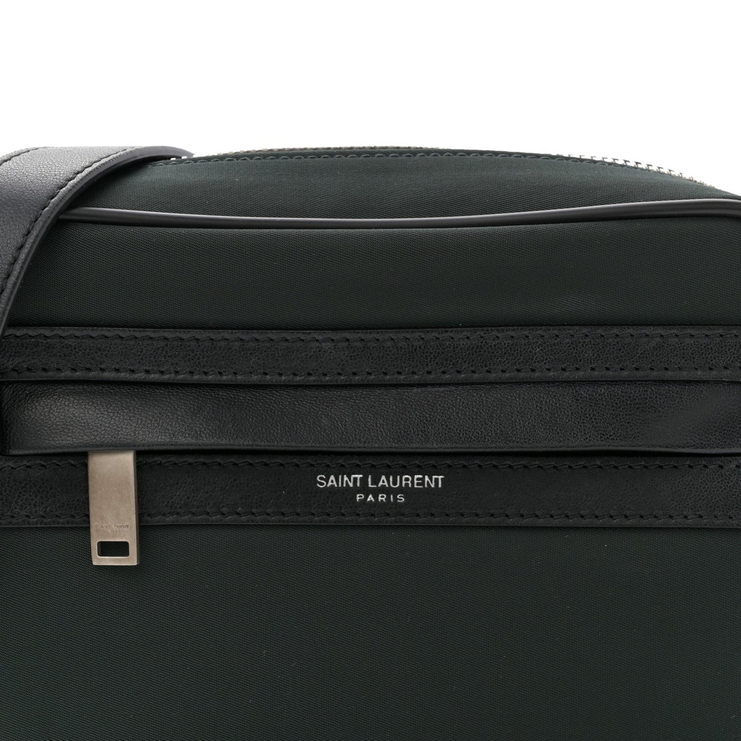 Lambskin Nylon Small Camp Camera Bag Dark Green