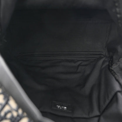 Oblique Calfskin Rider Backpack Beige Black