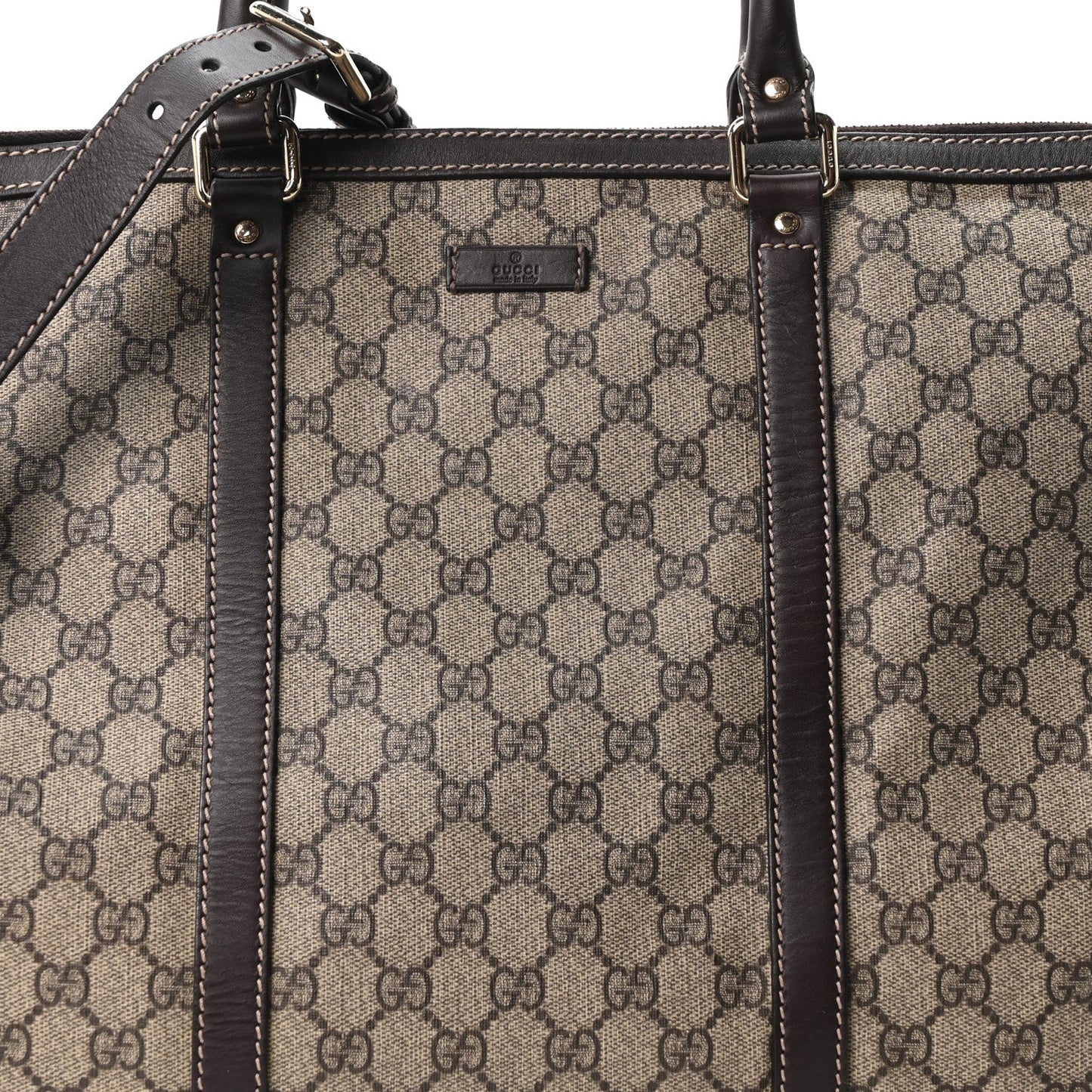 GG Plus Monogram Travel Bag Dark Brown