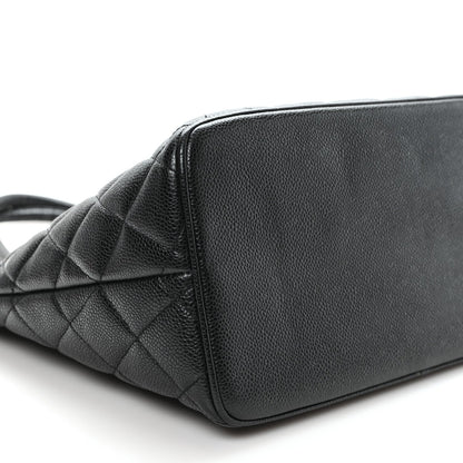 Caviar Quilted Medallion Tote Black