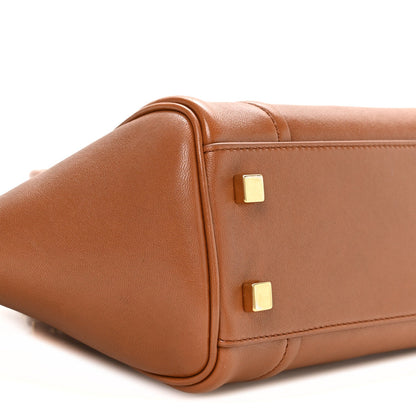 Supple Shiny Lambskin Little New Luggage Soft Tan