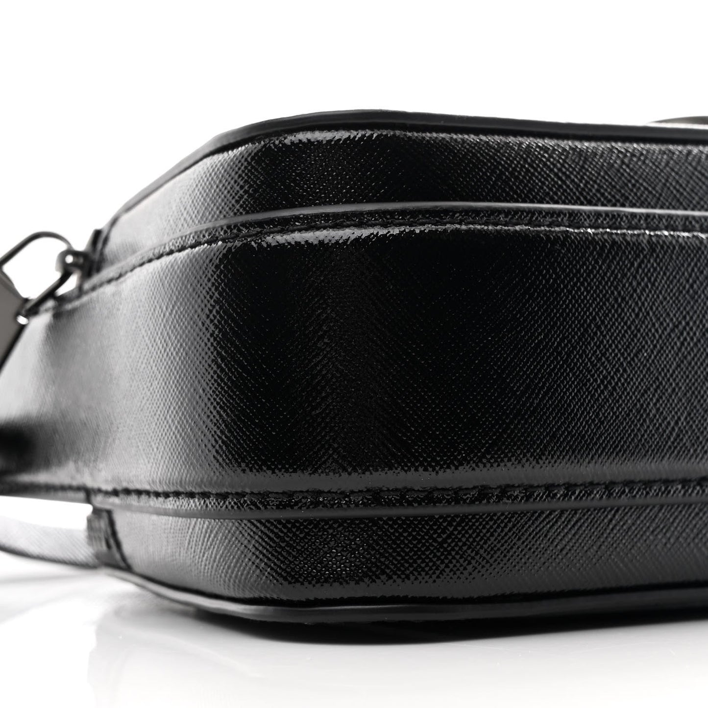Saffiano Slingshot Shoulder Bag Black