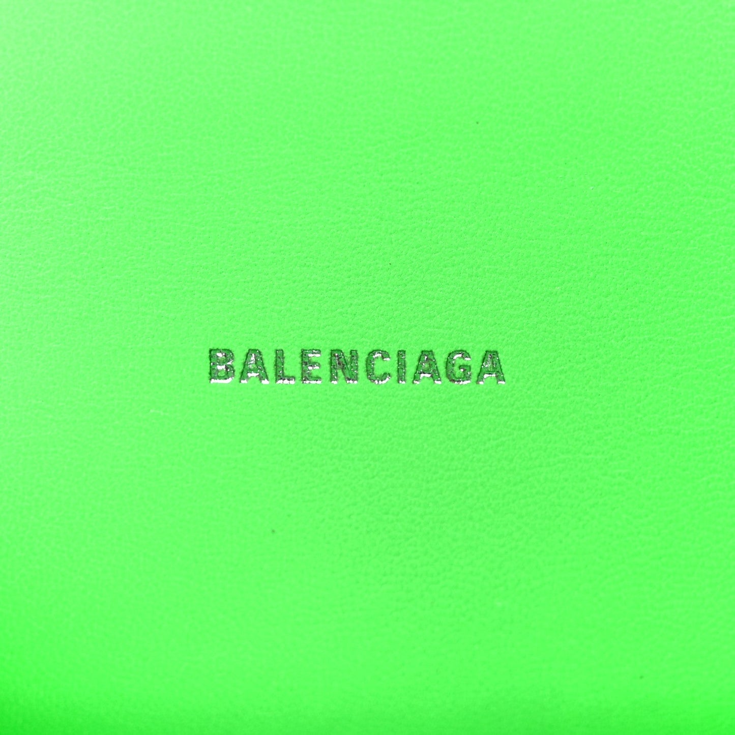 Shiny Box Calfskin Hourglass Top Handle Bag XS Fluo Green