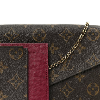 Monogram Pochette Felicie Chain Wallet Fuchsia