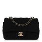Tweed Quilted Mini Rectangular Flap Black
