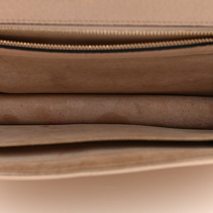 Grained Calfskin Medium Diorama Flap Bag Nude
