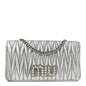 Metallic Nappa Matelasse Chain Crossbody Silver