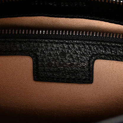 Textured Dollar Calfskin Web Medium Diana Tote Bag Black Dusty Grey
