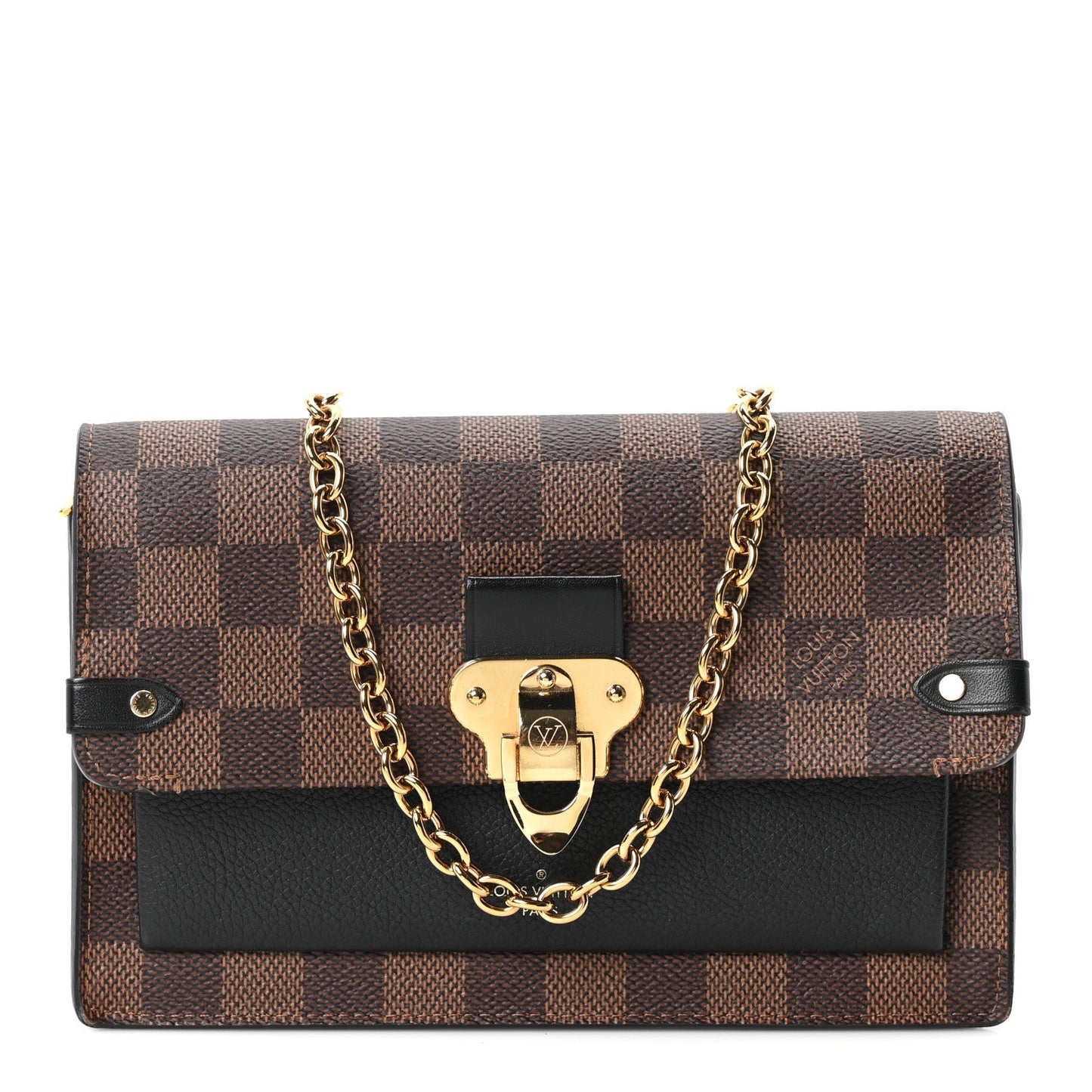 Damier Ebene Vavin Chain Wallet Black