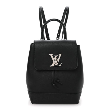 Calfskin Lockme Mini Backpack Black