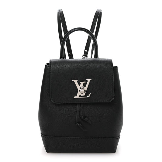 Calfskin Lockme Mini Backpack Black