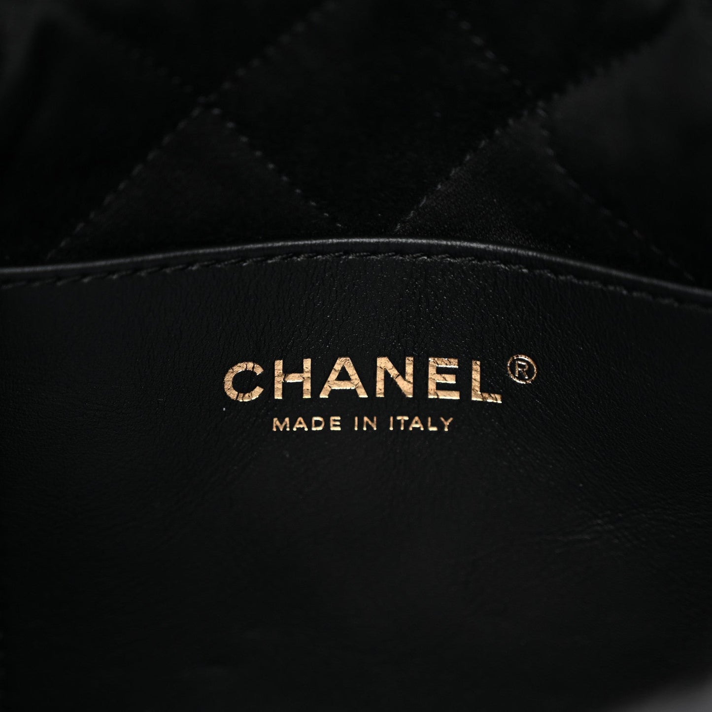 Shiny Calfskin Quilted Mini Chanel 22 Black