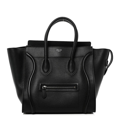Drummed Calfskin Mini Luggage Black