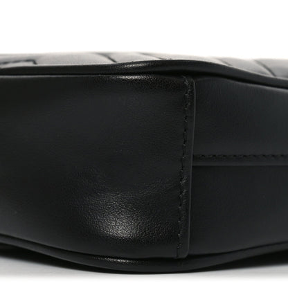 Calfskin Matelasse Mini GG Marmont Crossbody Bag Black