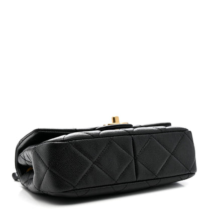 Caviar Quilted Funky Match Mini Flap Black