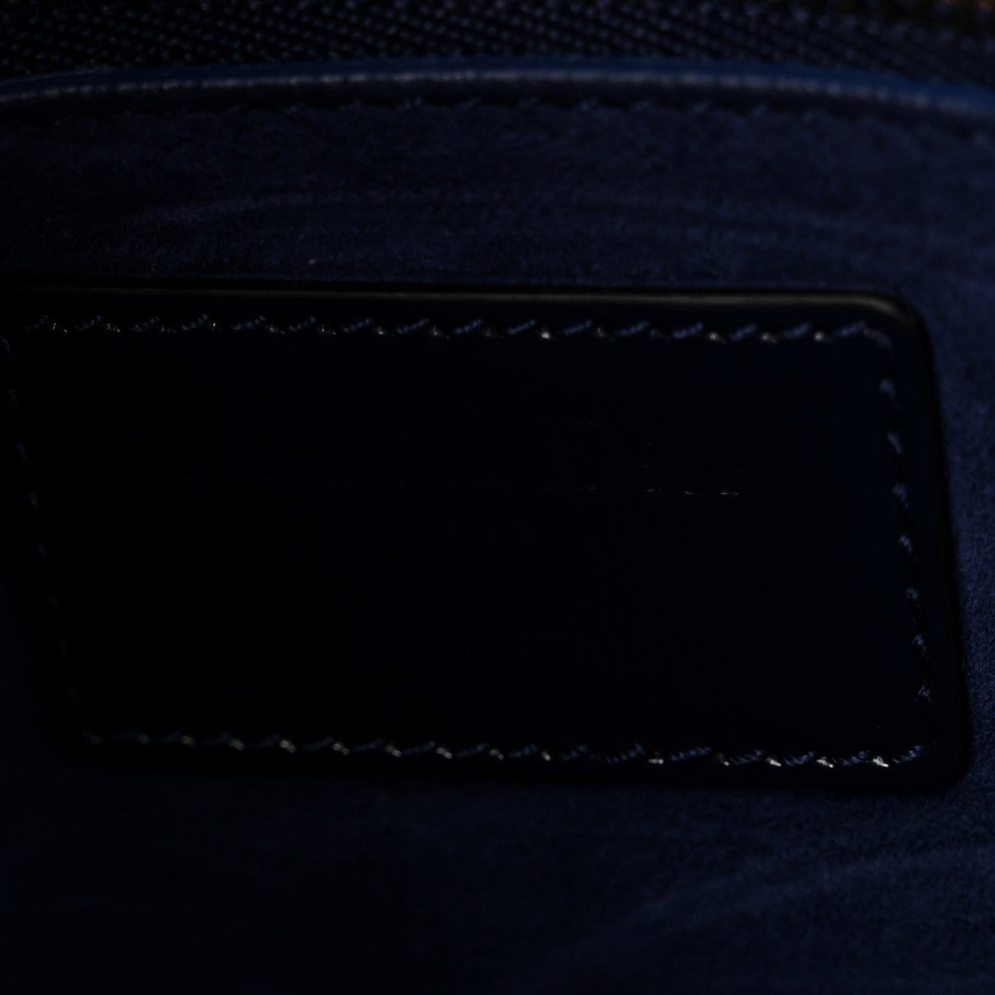 Patent Cannage Medium Supple Lady Dior  Navy Blue