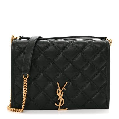Lambskin Quilted Mini Becky Chain Bag Vert Fonce