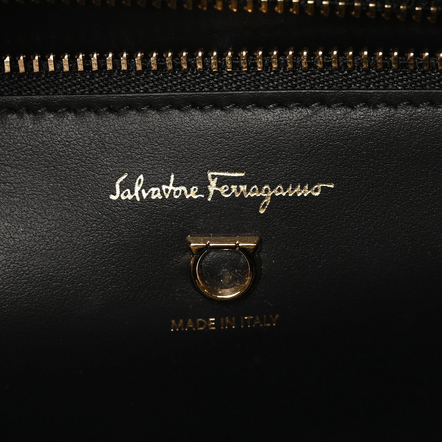 Grainy Calfskin Gemini Tote Black