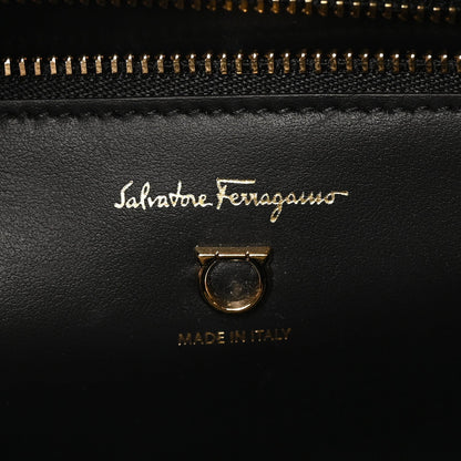 Grainy Calfskin Gemini Tote Black