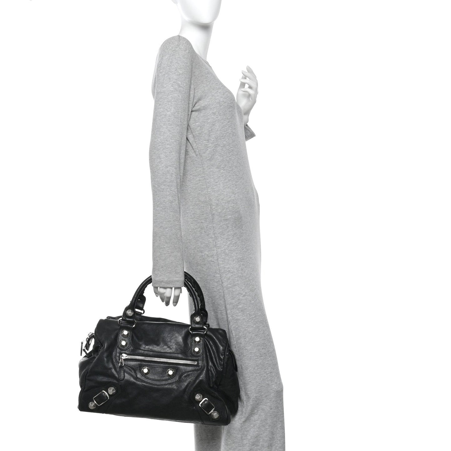 Agneau Giant 21 Silver Hardware Mid Day Black