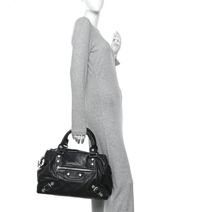 Agneau Giant 21 Silver Hardware Mid Day Black