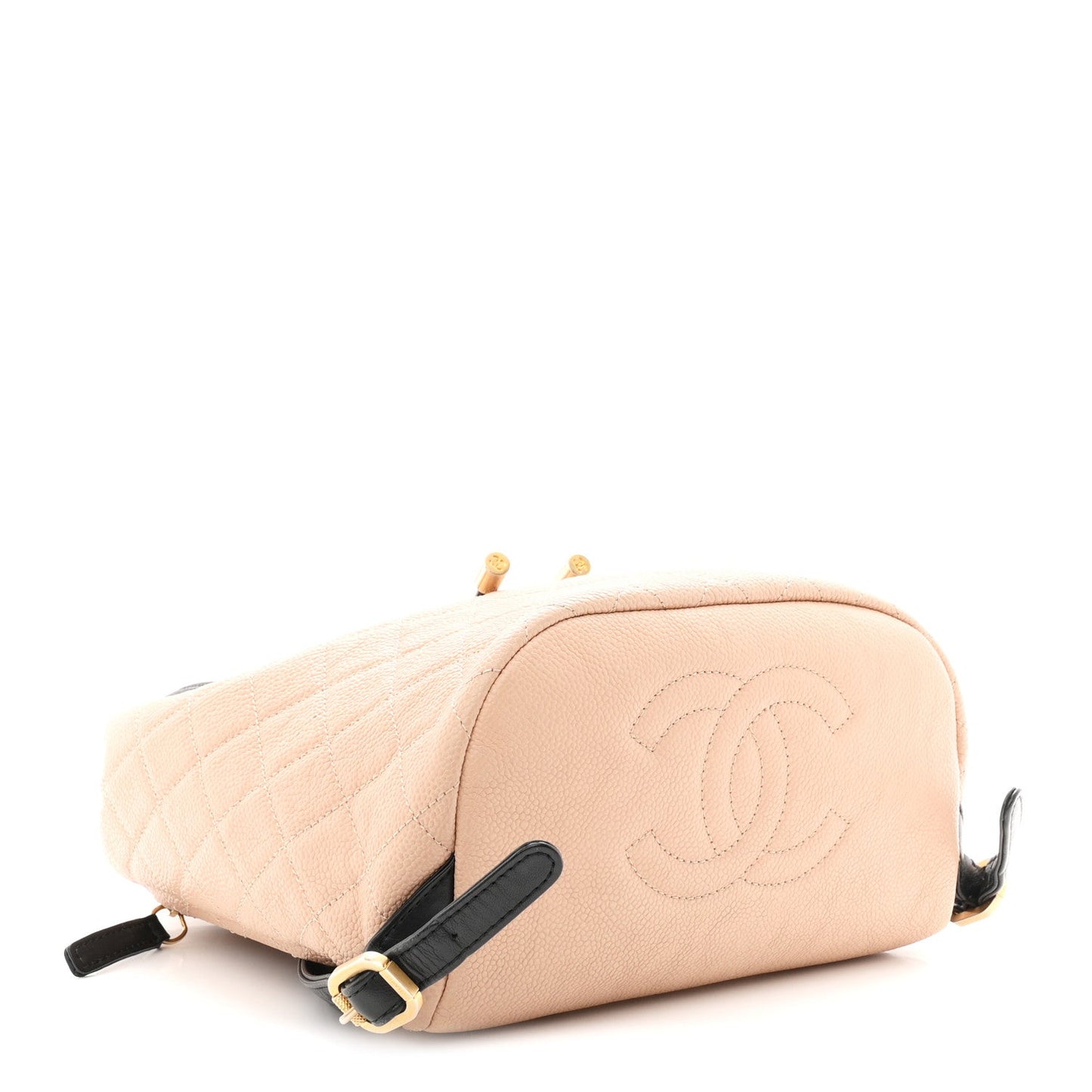 Caviar Quilted Filigree Backpack Beige Black