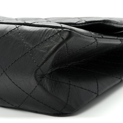 Aged Calfskin Quilted 2.55 Reissue 227 Flap Black