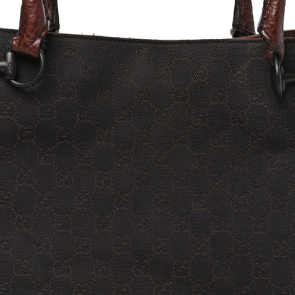 Monogram Denim GG Shoulder Bag Black Brown