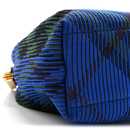 Canvas Knitted Check Mini Peg Duffle Bag Knight