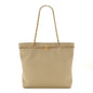 Calfskin Stitched Small Shopping Tote Dark Beige
