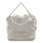 Crystal Embellished Metallic Lambskin Mini Chanel 22 Silver