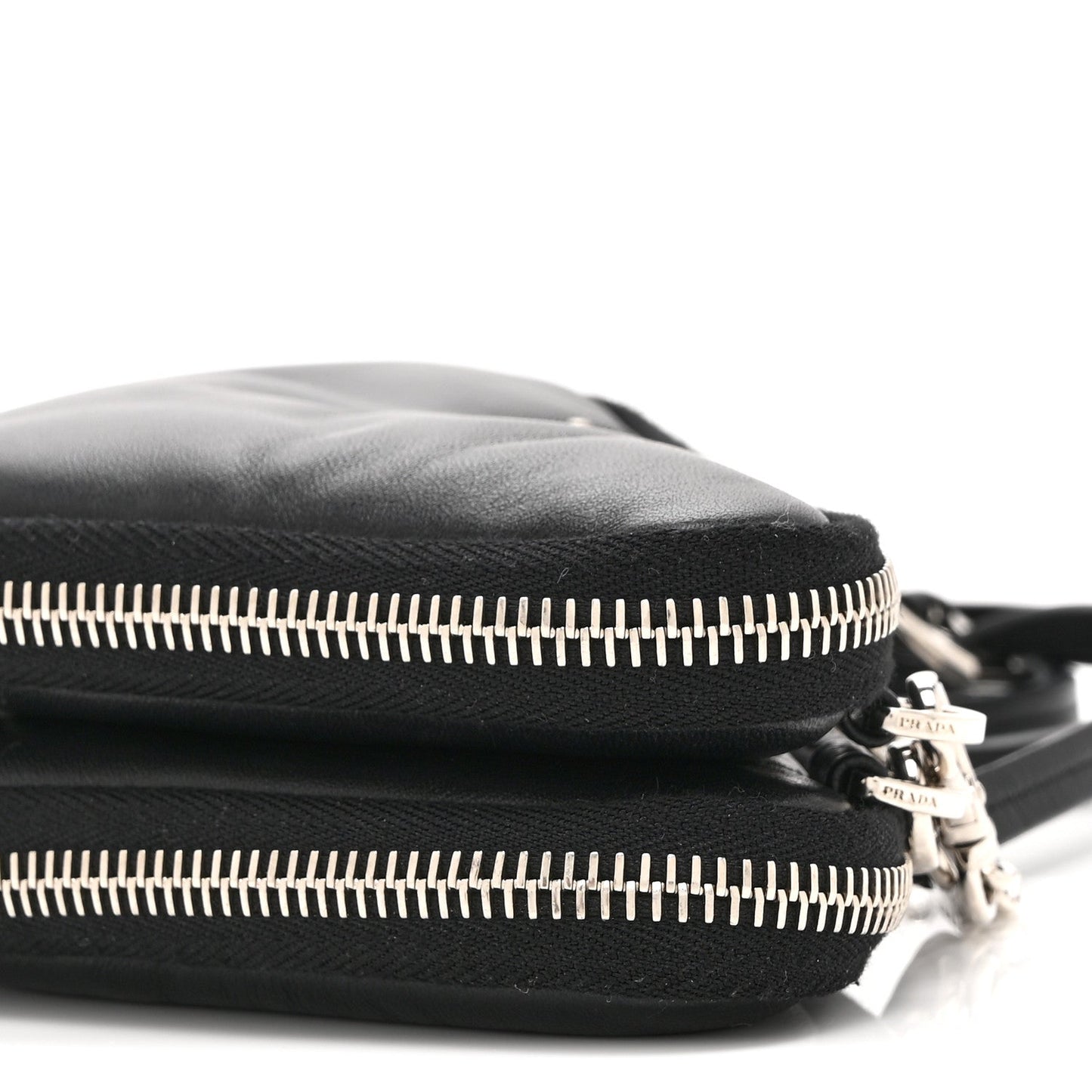 Nappa Soft Padded Mini Triangle Crossbody Pouch Black