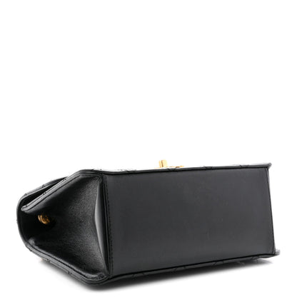 Lambskin Quilted CC Logo Mini Flap Black