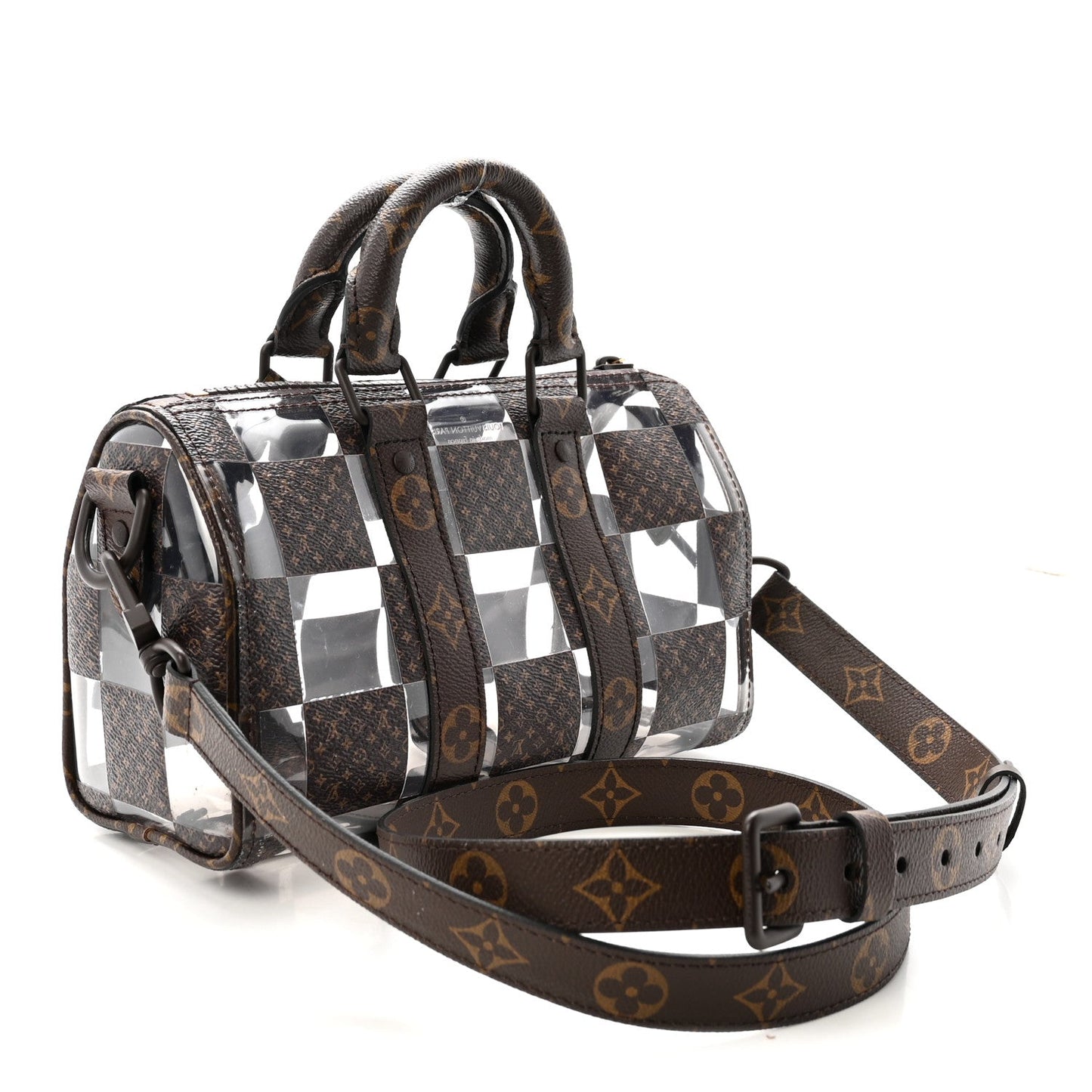 PVC Monogram Chess Keepall Bandouliere 25