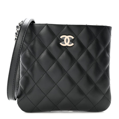 Lambskin Quilted Uniform Crossbody Bag Black