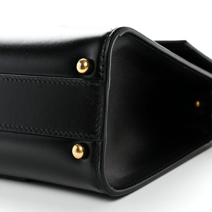 Calfskin Mini VSling Top Handle Bag Black