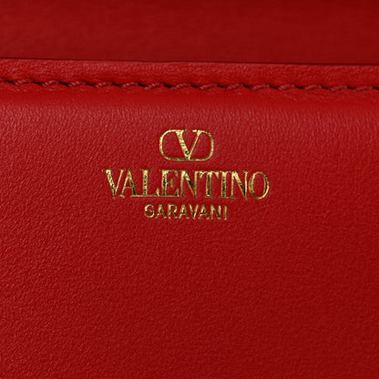 Calfskin Enamel Vlogo Small Loco Shoulder Bag Rouge Pur