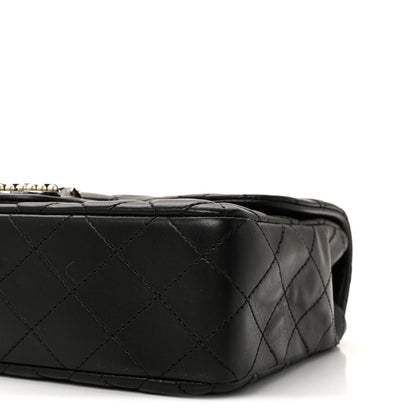 Lambskin Quilted Medium Westminster Pearl Flap Black