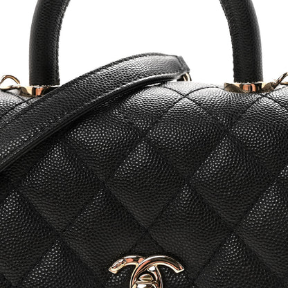 Caviar Quilted Extra Mini Coco Handle Flap Black
