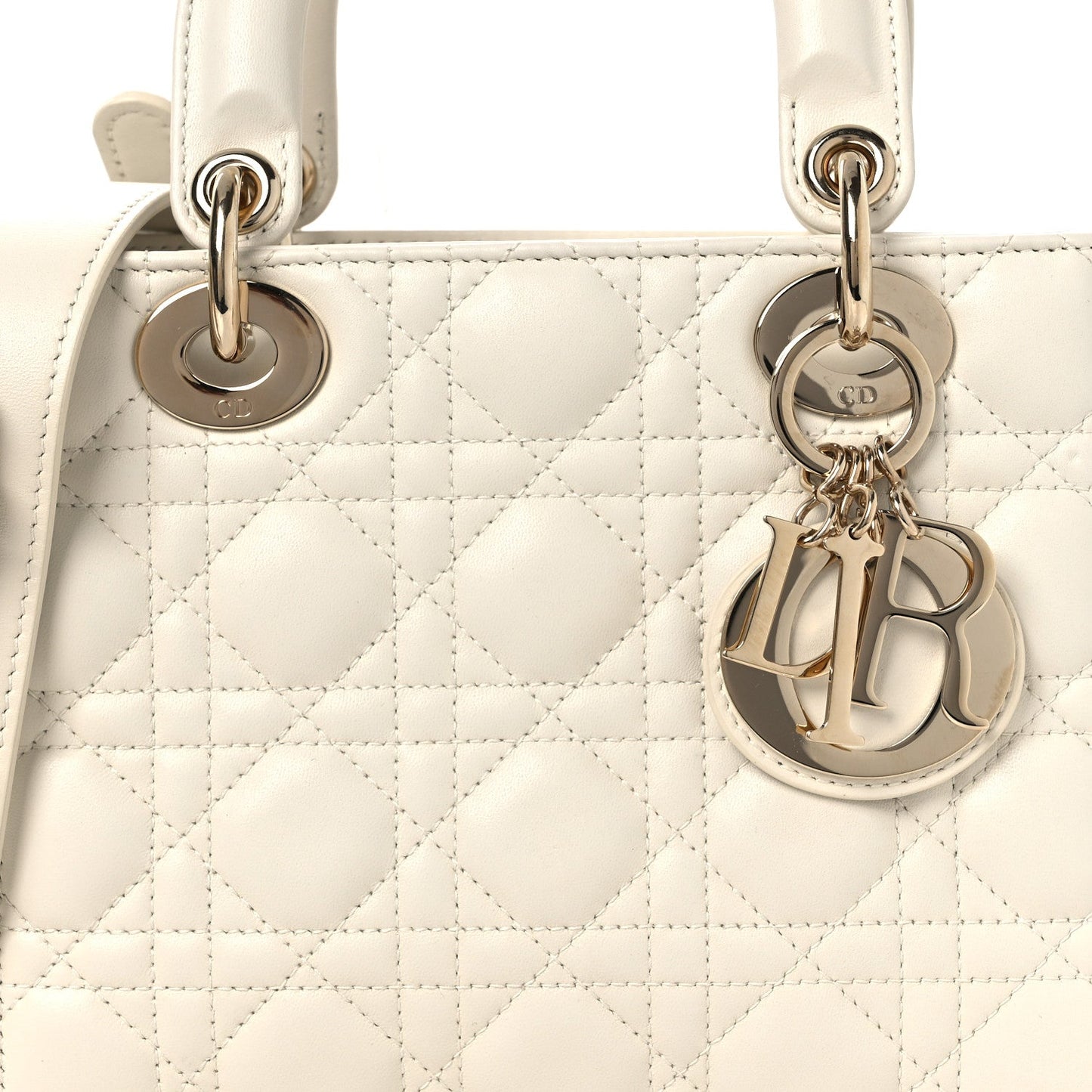 Lambskin Cannage Small My ABCDior Lady Dior White