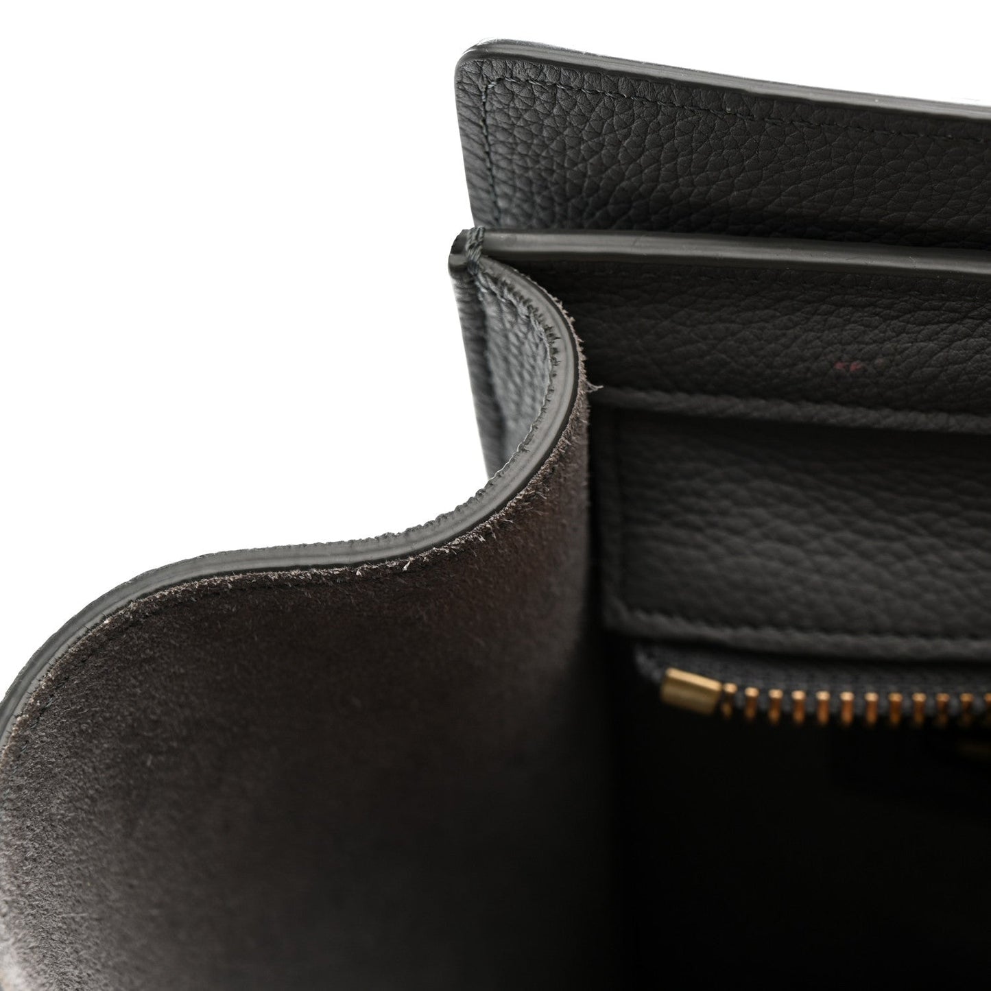 Baby Drummed Calfskin Micro Luggage Kohl