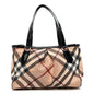 Patent Trim Supernova Check Medium Melbury Tote Black
