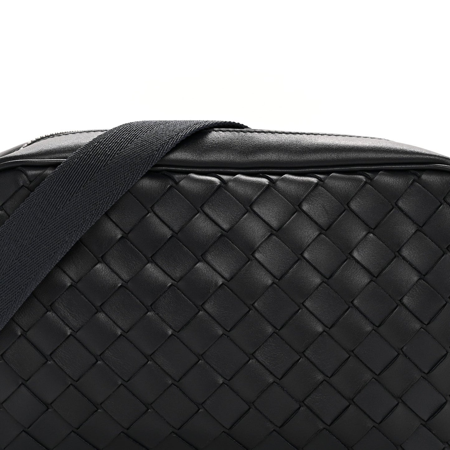 Calfskin Intrecciato Small Camera Bag Navy