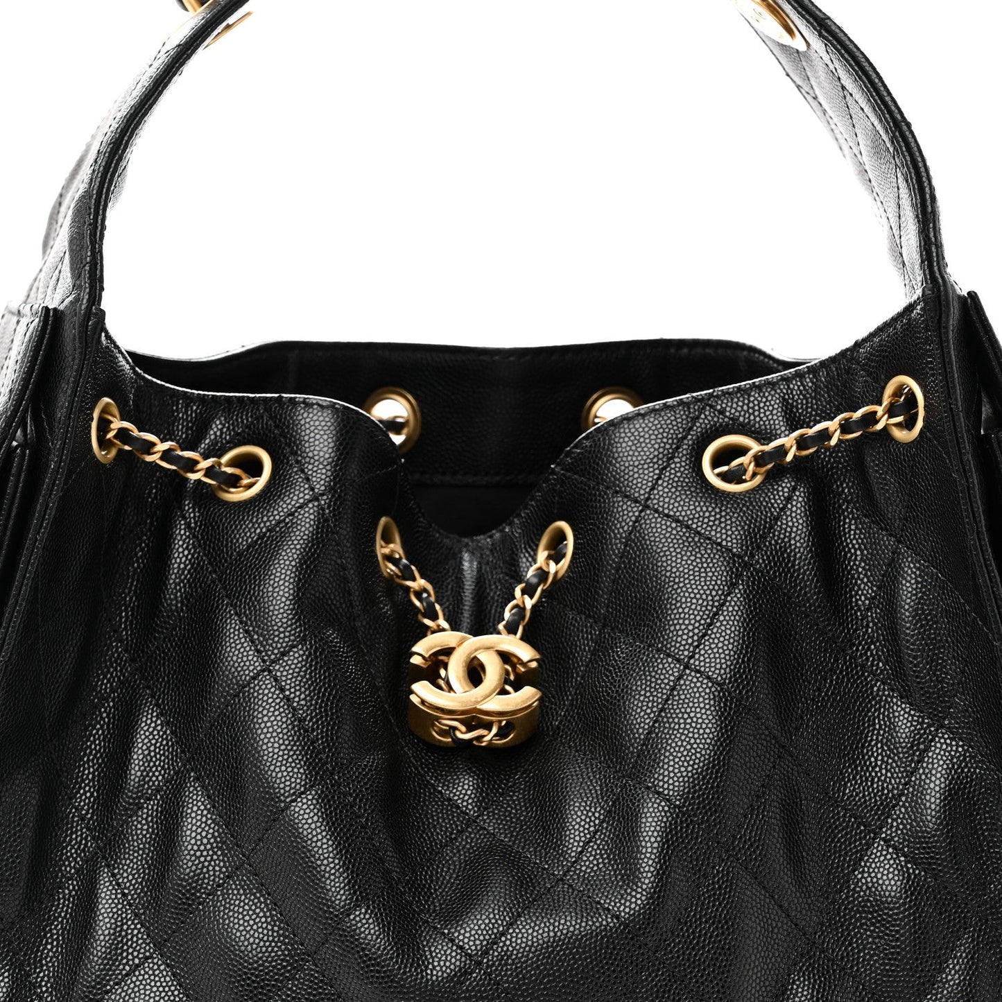 Caviar Quilted Small Chanel 25 Handbag Black